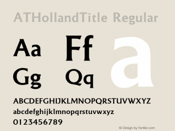 ATHollandTitle Regular 1.0 Font Sample