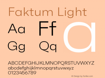 Faktum Light Version 1.000;PS 001.000;hotconv 1.0.88;makeotf.lib2.5.64775图片样张