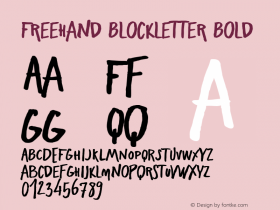 Freehand Blockletter Bold Version 1.0 | wf-rip by RD图片样张