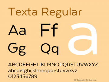 Texta-Regular Version 1.005图片样张