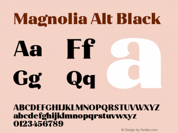 Magnolia Alt Black Version 1.001;PS 001.001;hotconv 1.0.88;makeotf.lib2.5.64775图片样张