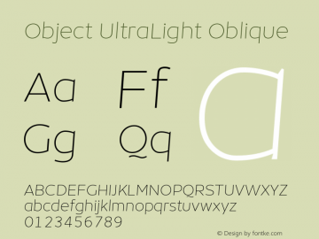 Object-UltraLightOblique Version 1.002;PS 001.002;hotconv 1.0.88;makeotf.lib2.5.64775图片样张