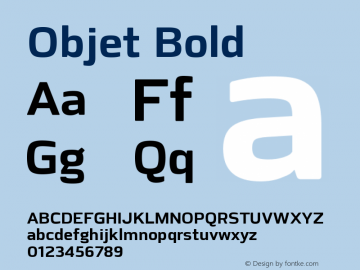 Objet-Bold Version 1.001;PS 001.001;hotconv 1.0.88;makeotf.lib2.5.64775图片样张