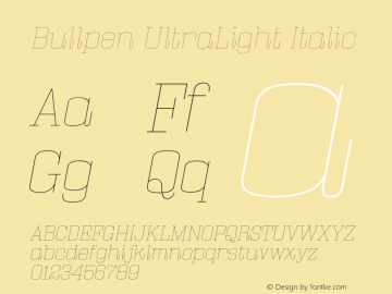 BullpenUl-Italic OTF 5.000;PS 001.001;Core 1.0.29图片样张