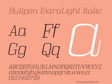 BullpenEl-Italic OTF 5.000;PS 001.001;Core 1.0.29图片样张