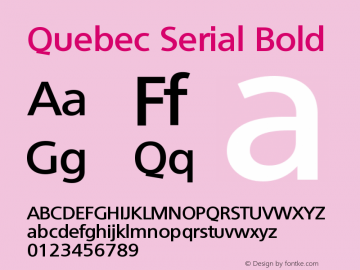 QuebecSerial-Bold Version 1.000 | wf-rip DC20121025图片样张