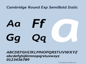 CambridgeRound-SemiBoldExpIt Version 1.001 | wf-rip图片样张