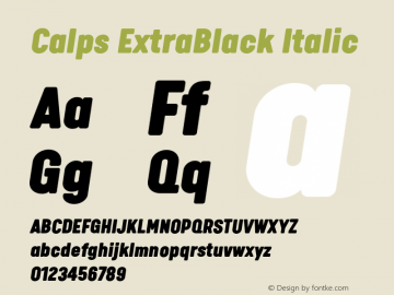 Calps ExtraBlack Italic Version 1.000图片样张