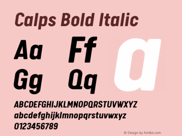 Calps Bold Italic Version 1.000图片样张