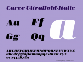 Curve UltraBold-Italic Version 1.002;PS 001.002;hotconv 1.0.88;makeotf.lib2.5.64775图片样张