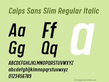 CalpsSansSlim-Italic Version 1.0 | wf-rip DC20180715图片样张