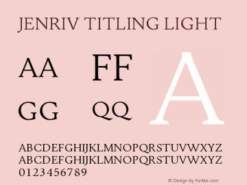 Jenriv Titling Light Version 1.184;hotconv 1.0.109;makeotfexe 2.5.65596图片样张