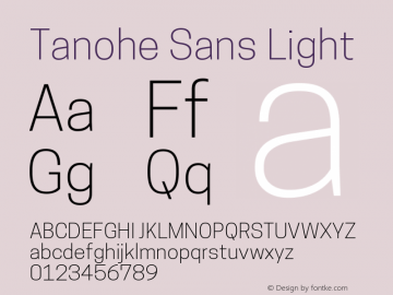 Tanohe Sans Light Version 1.00;January 12, 2020;FontCreator 12.0.0.2547 64-bit; ttfautohint (v1.6)图片样张