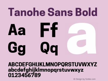 Tanohe Sans Bold Version 1.00;January 12, 2020;FontCreator 12.0.0.2547 64-bit; ttfautohint (v1.6)图片样张