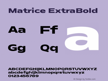 Matrice-ExtraBold Version 1.000 | wf-rip DC20181130图片样张