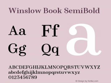 WinslowBook-SemiBold Version 1.000;PS 001.000;hotconv 1.0.88;makeotf.lib2.5.64775图片样张