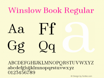 WinslowBook-Regular Version 1.000;PS 001.000;hotconv 1.0.88;makeotf.lib2.5.64775图片样张