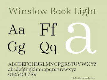 WinslowBook-Light Version 1.000;PS 001.000;hotconv 1.0.88;makeotf.lib2.5.64775图片样张