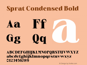 Sprat Condensed Bold Version 1.001;hotconv 1.0.109;makeotfexe 2.5.65596图片样张