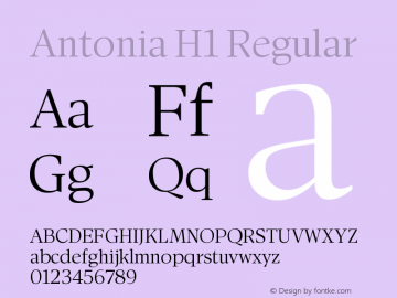 AntoniaH1-Regular Version 1.007 | wf-rip DC20190110图片样张