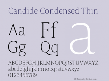Candide-CondensedThin Version 1.000图片样张