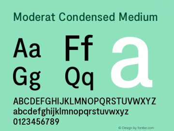 Moderat Condensed Medium Version 3.000;PS 003.000;hotconv 1.0.88;makeotf.lib2.5.64775图片样张