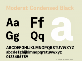 Moderat Condensed Black Version 3.000;PS 003.000;hotconv 1.0.88;makeotf.lib2.5.64775图片样张