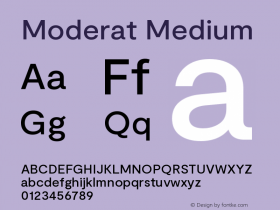Moderat Medium Version 3.000;PS 003.000;hotconv 1.0.88;makeotf.lib2.5.64775图片样张