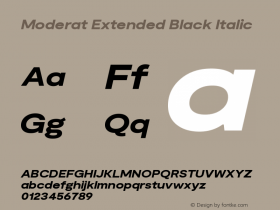 Moderat Extended Black Italic Version 3.000;PS 003.000;hotconv 1.0.88;makeotf.lib2.5.64775图片样张