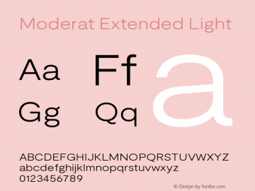 Moderat Extended Light Version 3.000;PS 003.000;hotconv 1.0.88;makeotf.lib2.5.64775图片样张