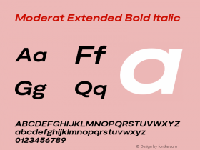 Moderat Extended Bold Italic Version 3.000;PS 003.000;hotconv 1.0.88;makeotf.lib2.5.64775图片样张