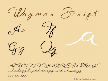 Waymar-Script Version 1.006;Fontself Maker 3.0.2图片样张