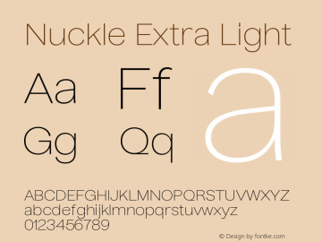 Nuckle Extra Light Version 1.032;PS 1.32;hotconv 1.0.88;makeotf.lib2.5.647800图片样张