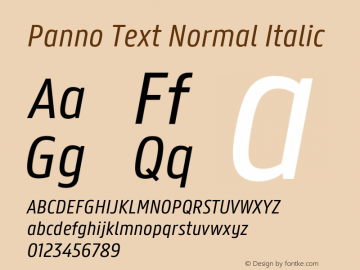 PannoText-NormalItalic Version 2.000 | wf-rip DC20180915图片样张