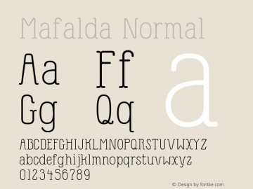 Mafalda Normal Version 1.001;PS 001.001;hotconv 1.0.88;makeotf.lib2.5.64775图片样张