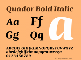 Quador Bold-Italic Version 1.000;PS 001.000;hotconv 1.0.88;makeotf.lib2.5.64775图片样张