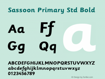 Sassoon Primary Std Bold Version 1.003;PS 001.000;Core 1.0.38;makeotf.lib1.6.5960 Font Sample