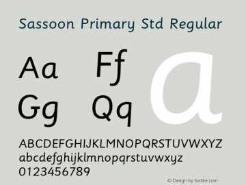 Sassoon Primary Std Regular Version 1.002;PS 001.000;Core 1.0.38;makeotf.lib1.6.5960 Font Sample