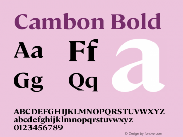Cambon-Bold Version 1.000;PS 1.0;hotconv 1.0.88;makeotf.lib2.5.647800图片样张