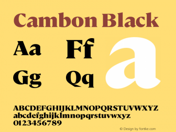 Cambon-Black Version 1.000;PS 1.0;hotconv 1.0.88;makeotf.lib2.5.647800图片样张