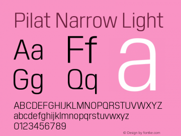 PilatNarrow-Light Version 1.0 | wf-rip DC20180710图片样张