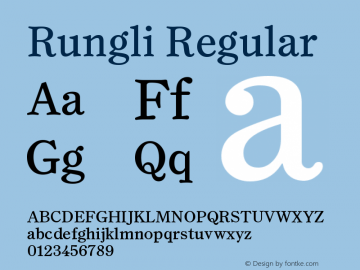 Rungli-Regular Version 1.000 | wf-rip DC20190315图片样张
