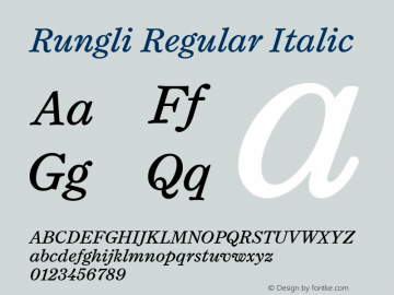 Rungli-Italic Version 1.000 | wf-rip DC20190315图片样张