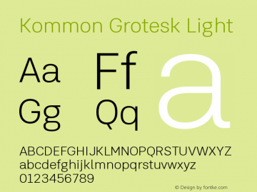 KommonGrotesk-Light Version 1.000 | wf-rip DC20181220图片样张