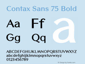 ContaxSans75-Bold OTF 1.000;PS 001.000;Core 1.0.34图片样张