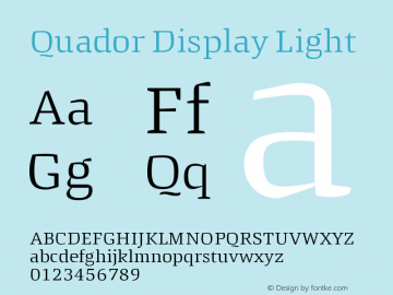 Quador Display Light Version 1.000;PS 001.000;hotconv 1.0.88;makeotf.lib2.5.64775图片样张