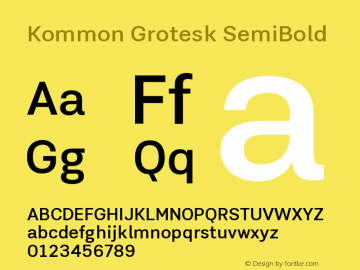 KommonGrotesk-SemiBold Version 1.000 | wf-rip DC20181220图片样张