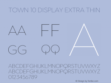 Town10Display-ExtraThin Version 1.000;PS 001.000;hotconv 1.0.88;makeotf.lib2.5.64775图片样张