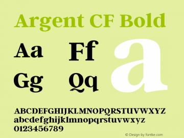 ArgentCF-Bold Version 3.220;PS 003.220;hotconv 1.0.88;makeotf.lib2.5.64775图片样张