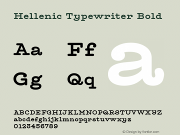 HellenicTypewriter-Bold Version 1.500 | wf-rip DC20170415图片样张
